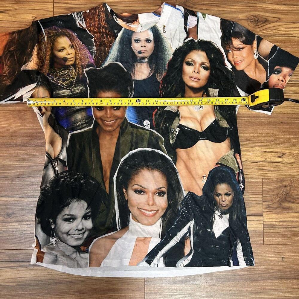 Janet Jackson Graphic T Shirt XL Collage All Over Print Music Icon Tee - Picture 7 of 8